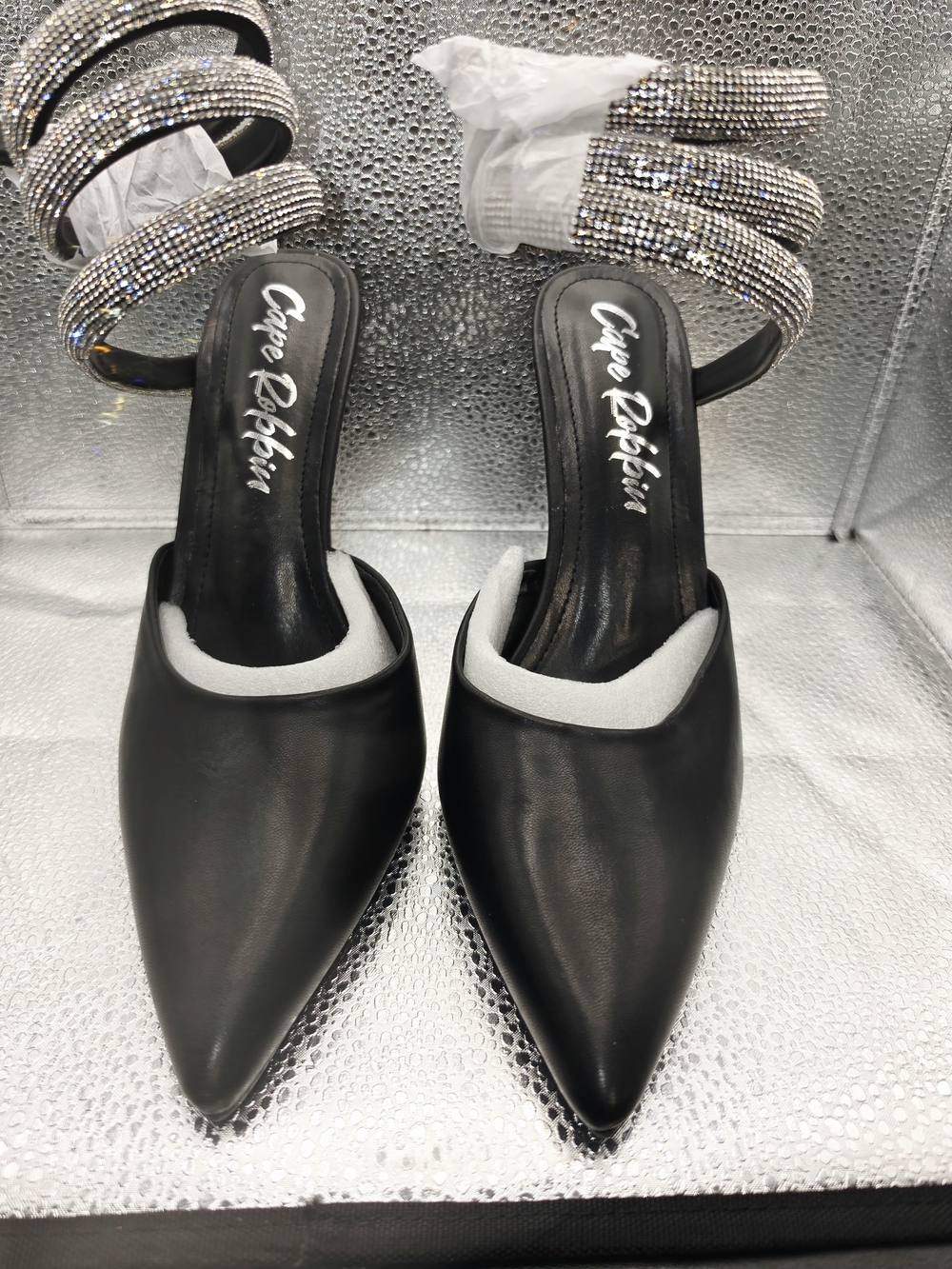 Cape Robbin Black Pointed Toe Slip-On Mules